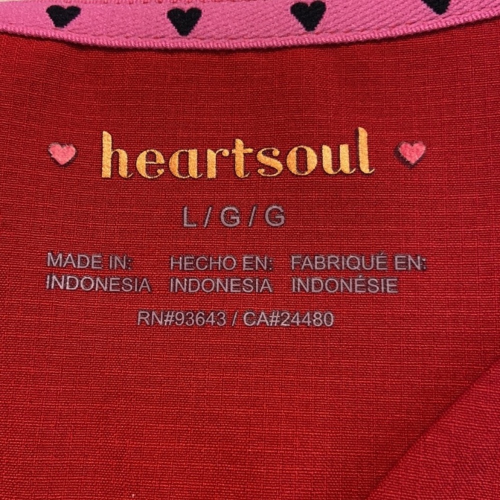 Heartsoul Scrub Top Red Large